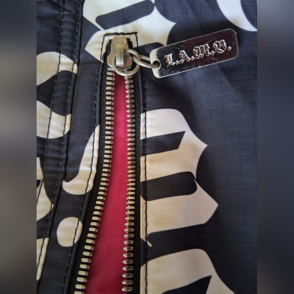 L.A.M.B. x LeSportsac Messenger Bag • Gothic Text Print • Multi‑Pocket Crossbody - Picture 9 of 16